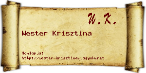 Wester Krisztina névjegykártya